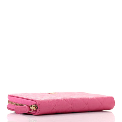 Chanel Caviar Quilted Medium Zip Around Wallet Pink 4 of 8