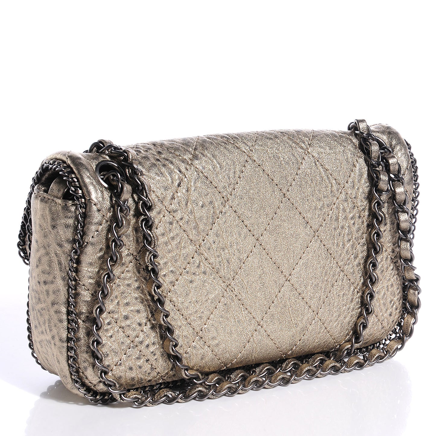 Leather Medium Leo Lion Flap Metallic