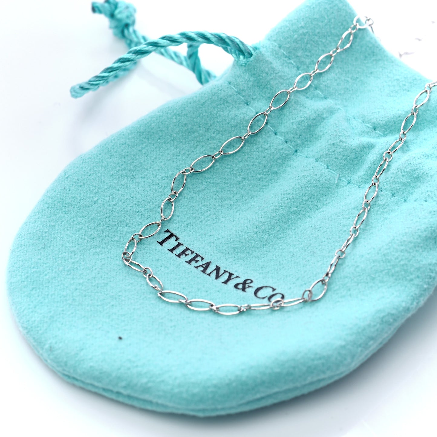 Sterling Silver Oval Link Chain Necklace 36"