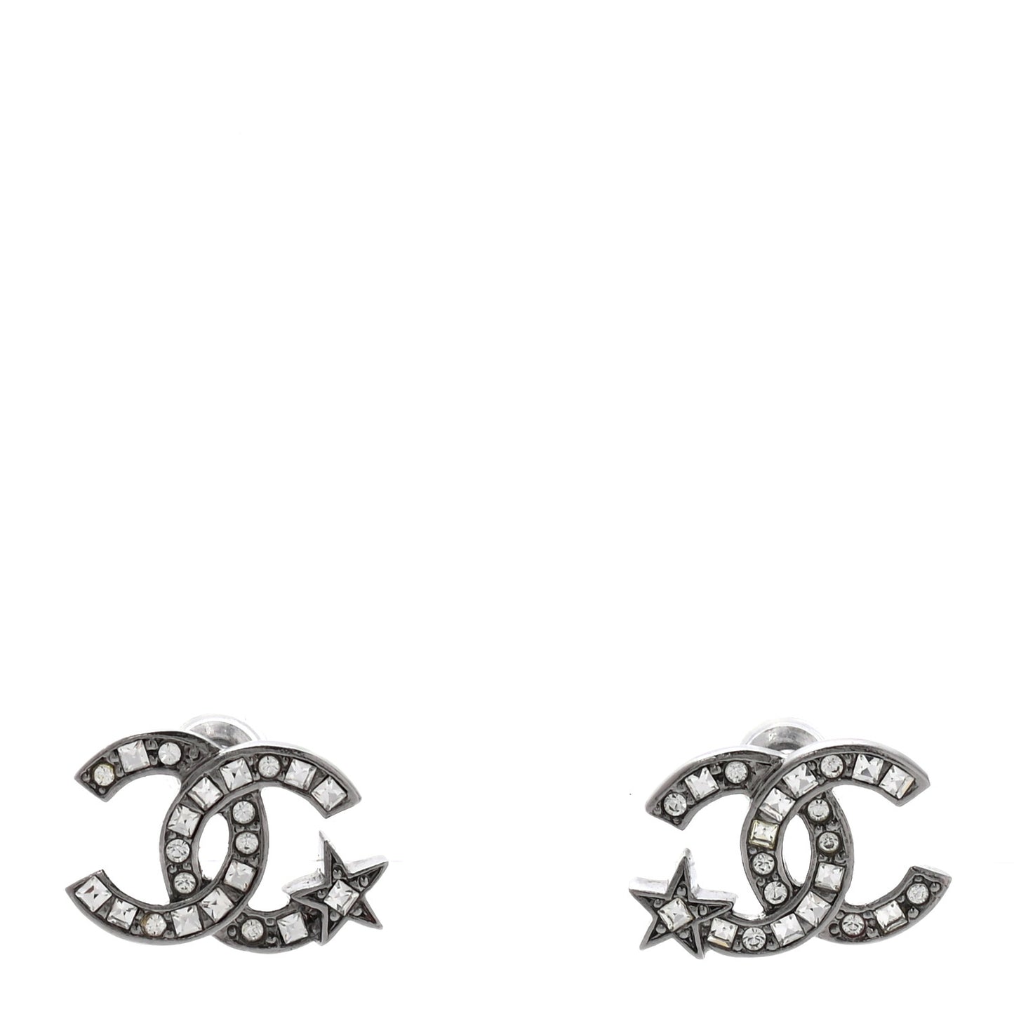 Crystal CC Starfall Earrings Silver