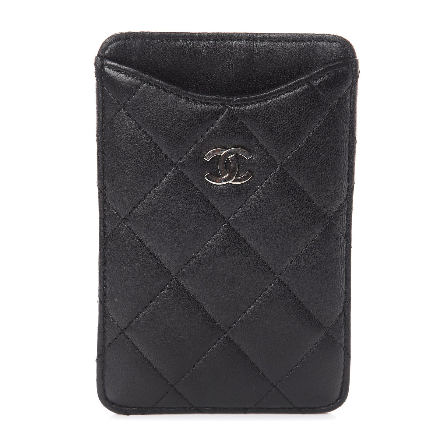 Lambskin Quilted iPhone Case Black