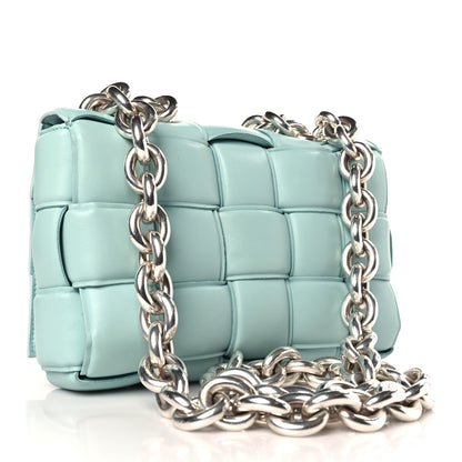 Bottega Veneta Lambskin Maxi Intreccio Padded Chain Cassette Crossbody Bag Spearmint 3 of 9