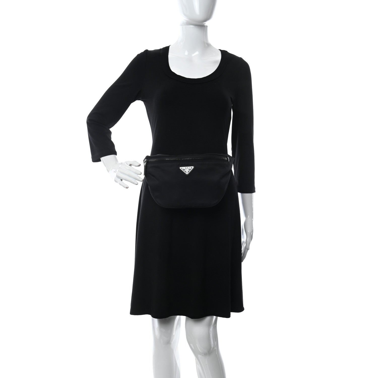 Prada Tessuto Nylon Belt Bag Black 2 of 11