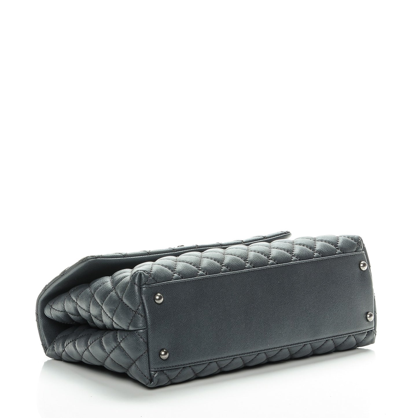 Caviar Lizard Quilted Medium Coco Handle Flap Grey