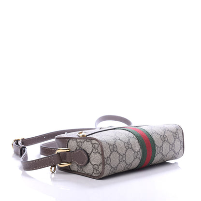 Gucci GG Supreme Monogram Web Mini Ophidia Shoulder Bag Brown 3 of 9