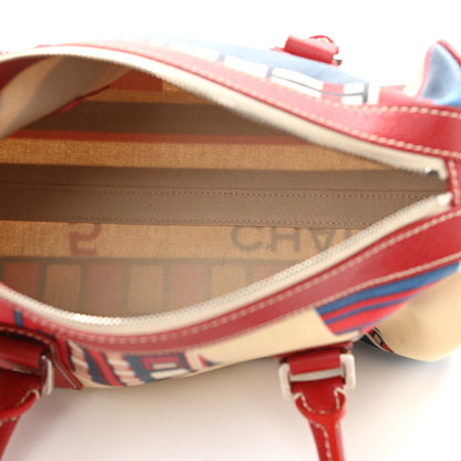 Chanel Coated Canvas Le Train Boston Bag Red 5 of 17