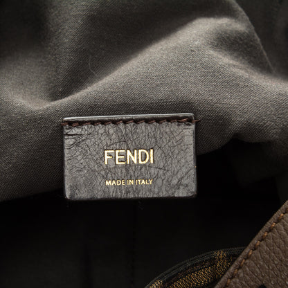 Fendi Zucca Vitello Artic Small Hobo Tobacco Castagna 6 of 8