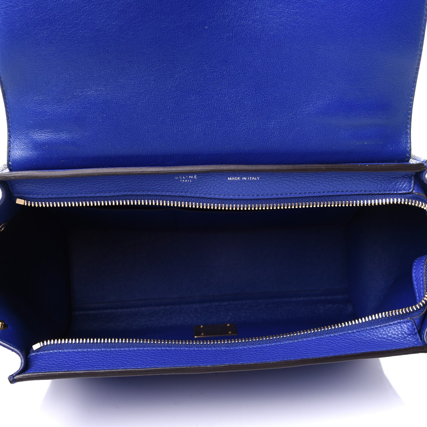 Drummed Calfskin Suede Small Trapeze Indigo
