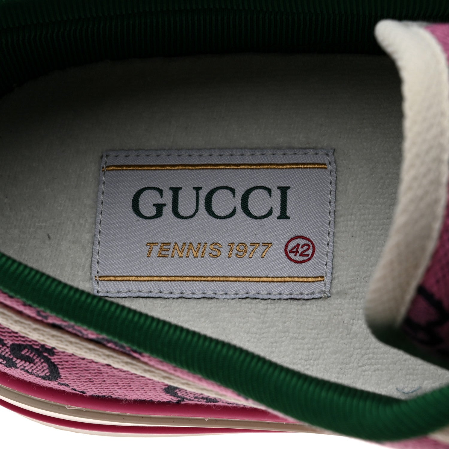 Gucci Monogram Multicolor Web Womens 1977 Tennis Sneakers 42 Pink Blue Mystic White 7 of 8