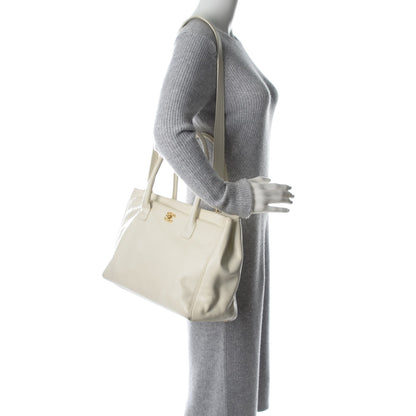 Chanel Calfskin Cerf Executive Shopper Tote White 2 of 13