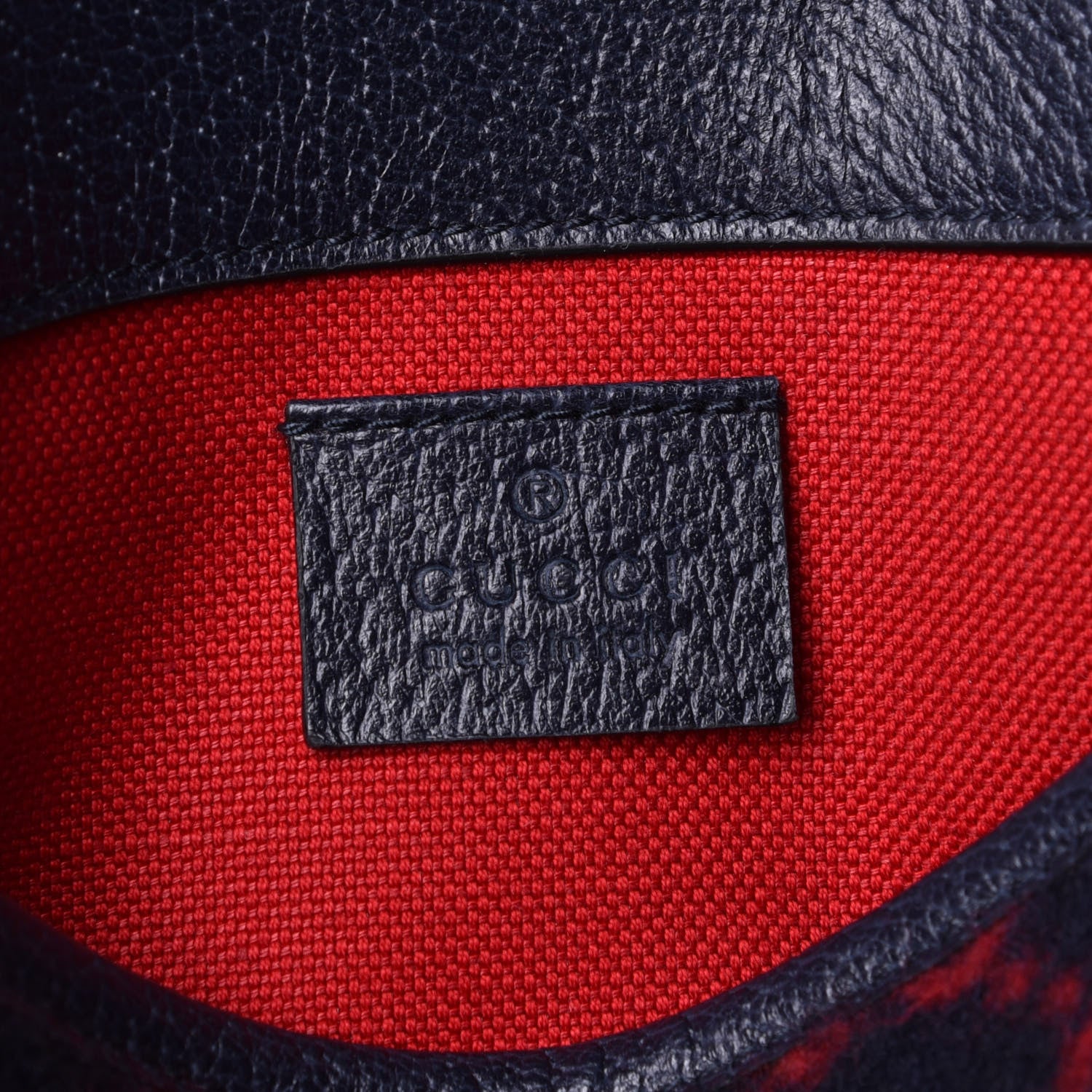 Gucci Covered Wool GG Monogram Slim Belt Bag Navy Red 5 of 5