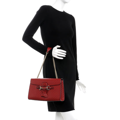 Gucci Microguccissima Medium Emily Chain Shoulder Bag Red 2 of 7