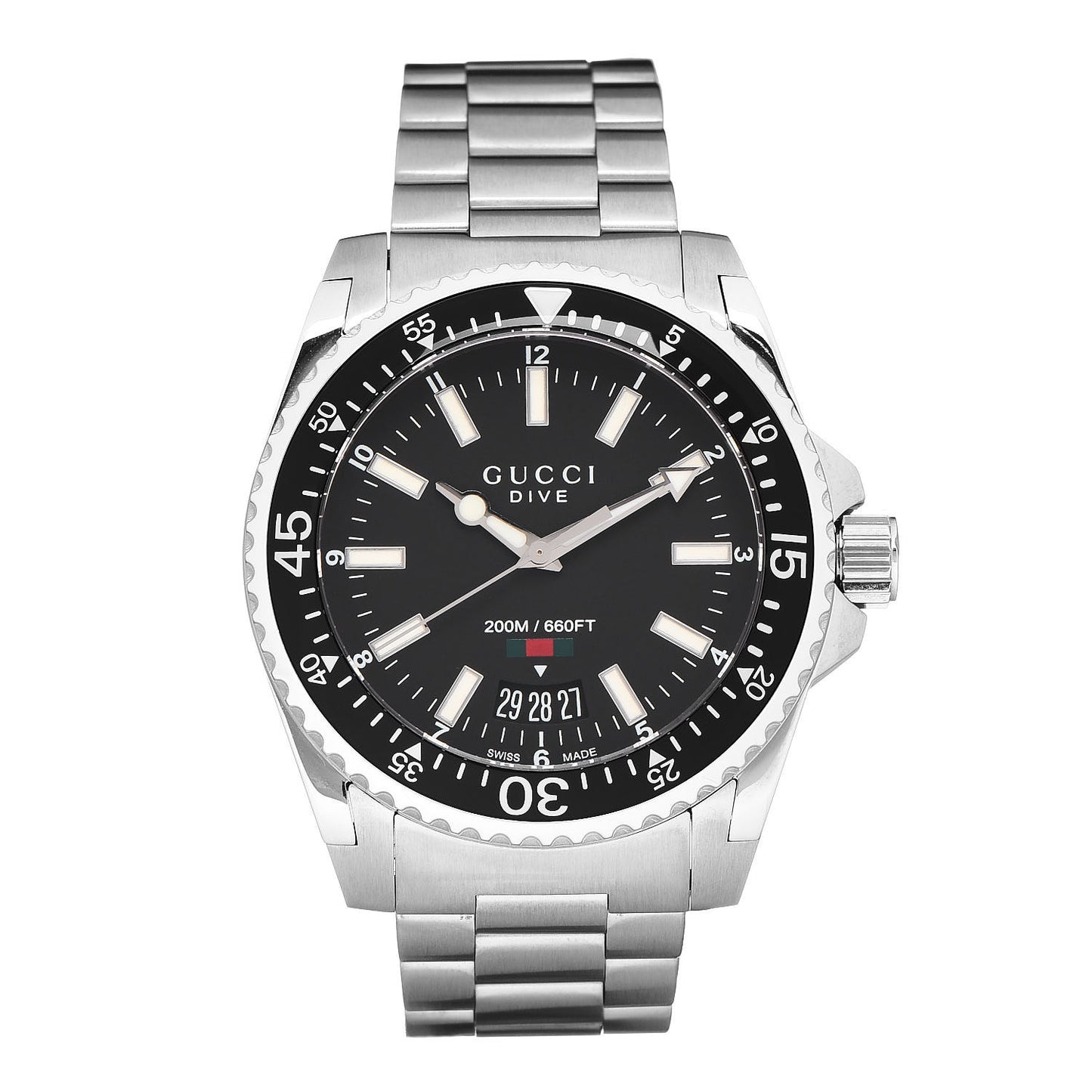 Stainless Steel 40mm Dive Quartz Watch Black