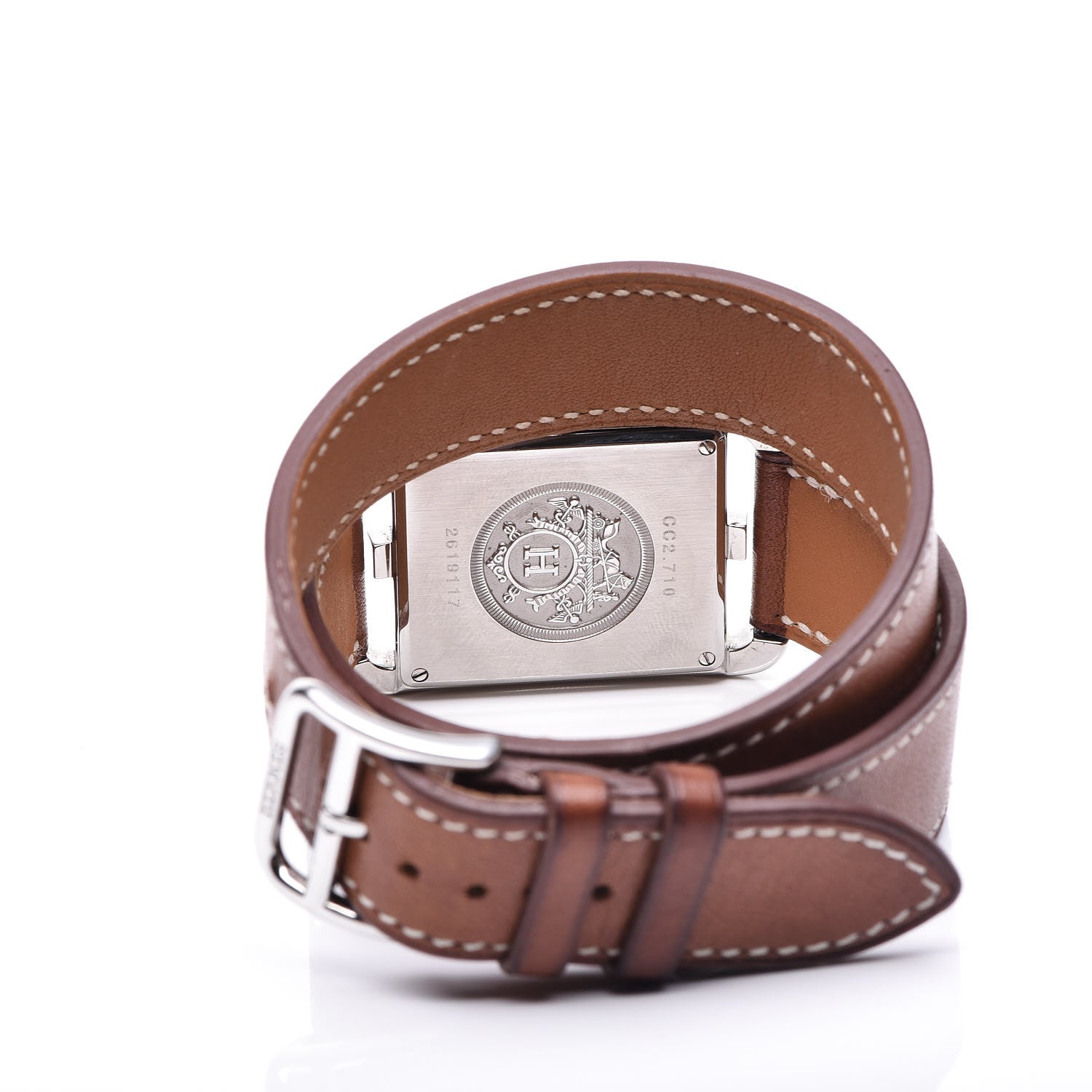 Hermes Stainless Steel Barenia 29mm Cape Cod Double Tour Quartz Watch Fauve 5 of 6