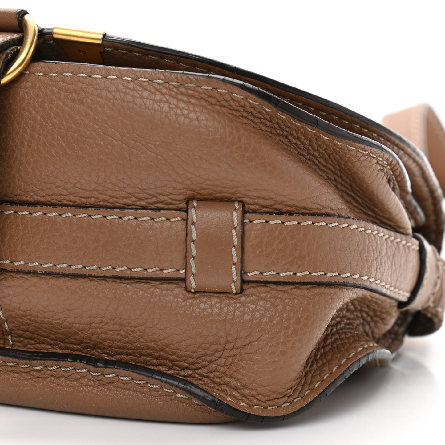 Calfskin Mini Marcie Round Crossbody Bag Nut