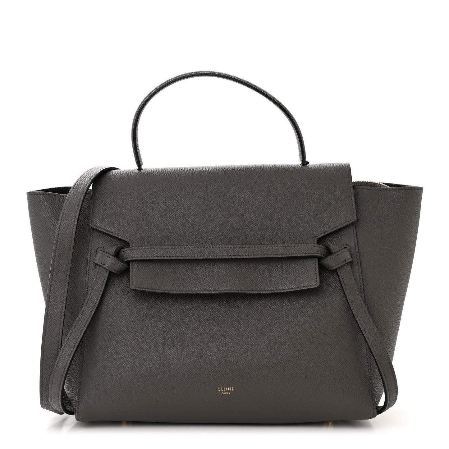 Grained Calfskin Mini Belt Bag Grey