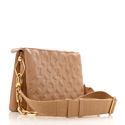 Louis Vuitton Lambskin Embossed Monogram Coussin PM Camel 4 of 13