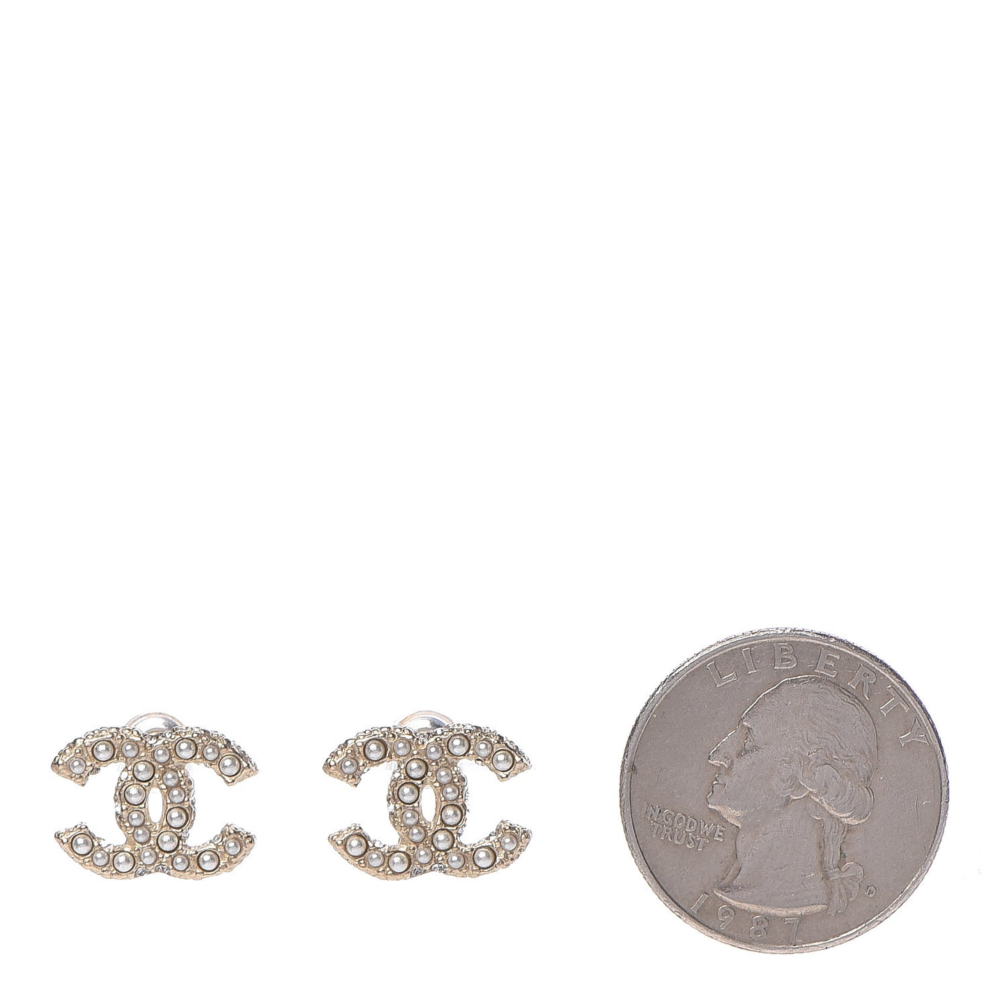 Pearl CC Earrings Light Gold