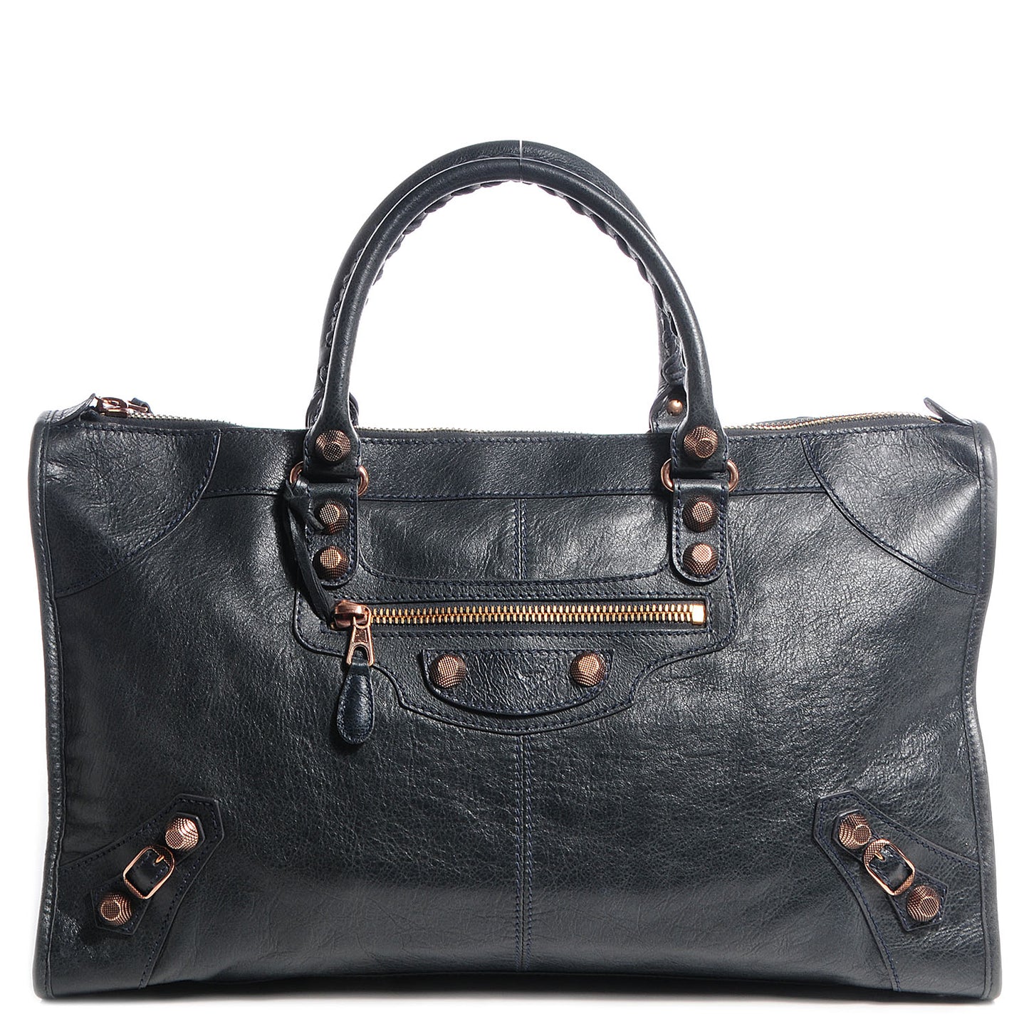 Agneau Giant 12 Rose Gold Hardware Work Anthracite