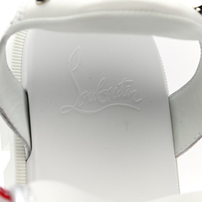 Christian Louboutin Calfskin Velcrissimo Flat Sandals 40.5 Blanco Silver 7 of 8