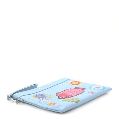 Louis Vuitton LV x YK Taurillon Pochette To Go Clutch Blue 4 of 9
