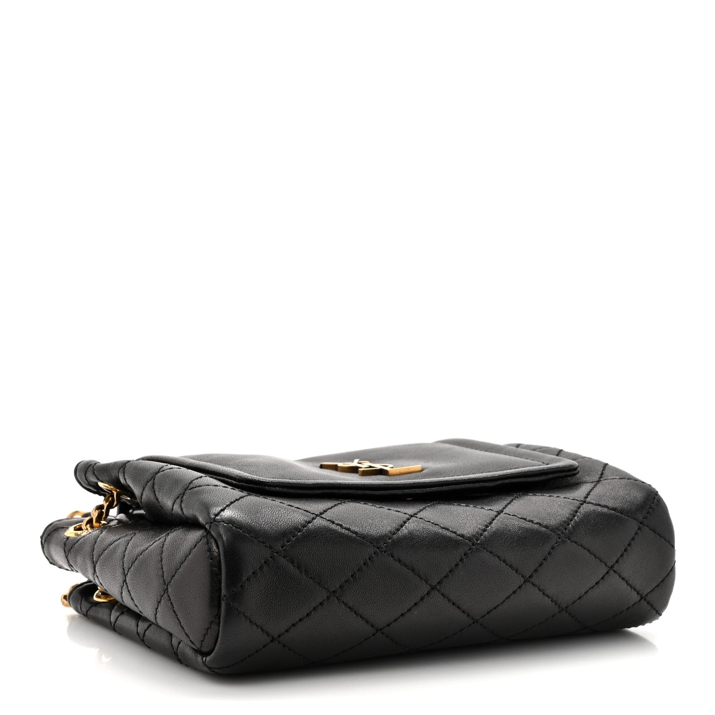 Lambskin Quilted Monogram Mini Nolita Black
