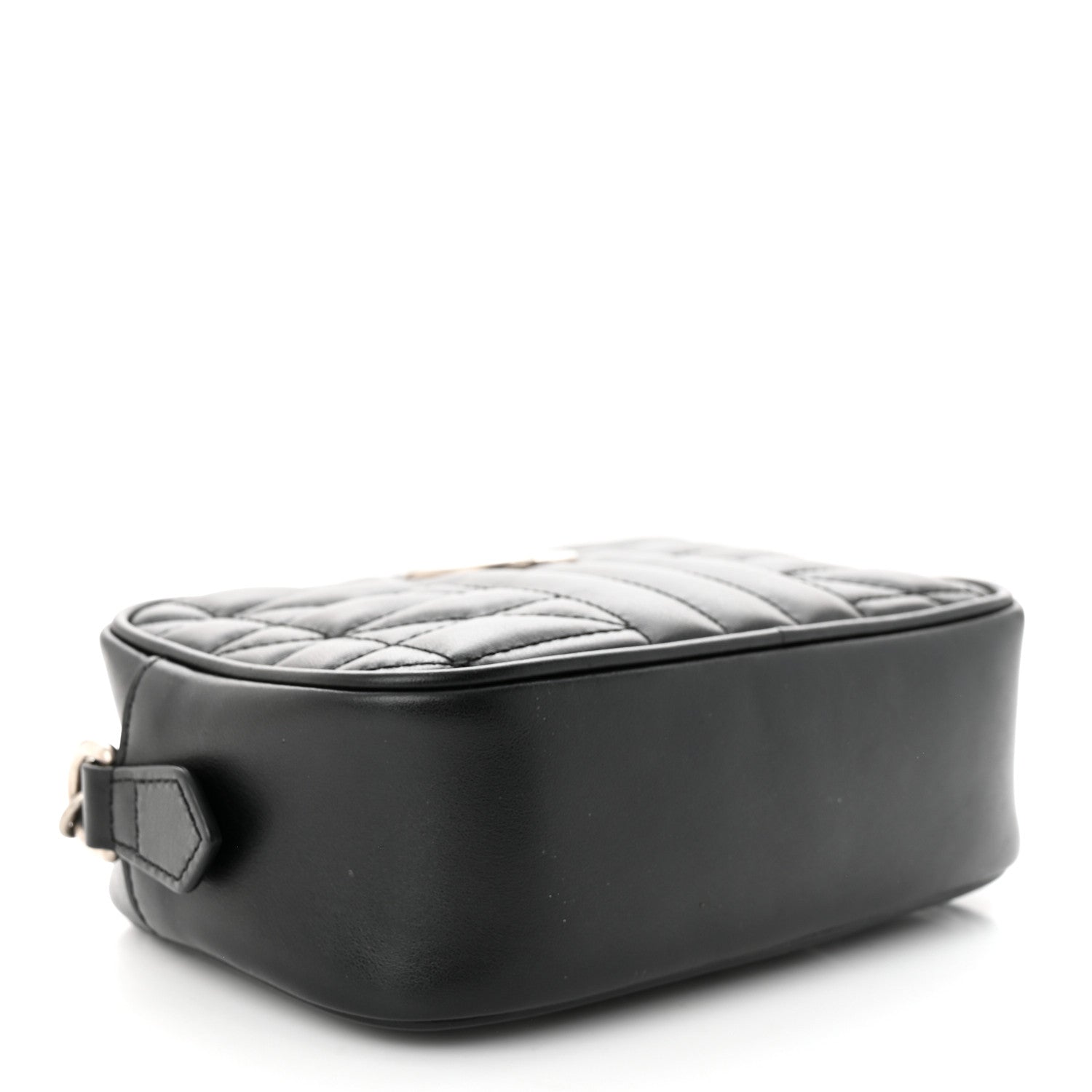 Gucci Calfskin Matelasse Aria Mini GG Marmont Chain Shoulder Bag Black 4 of 10