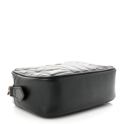 Gucci Calfskin Matelasse Aria Mini GG Marmont Chain Shoulder Bag Black 4 of 10