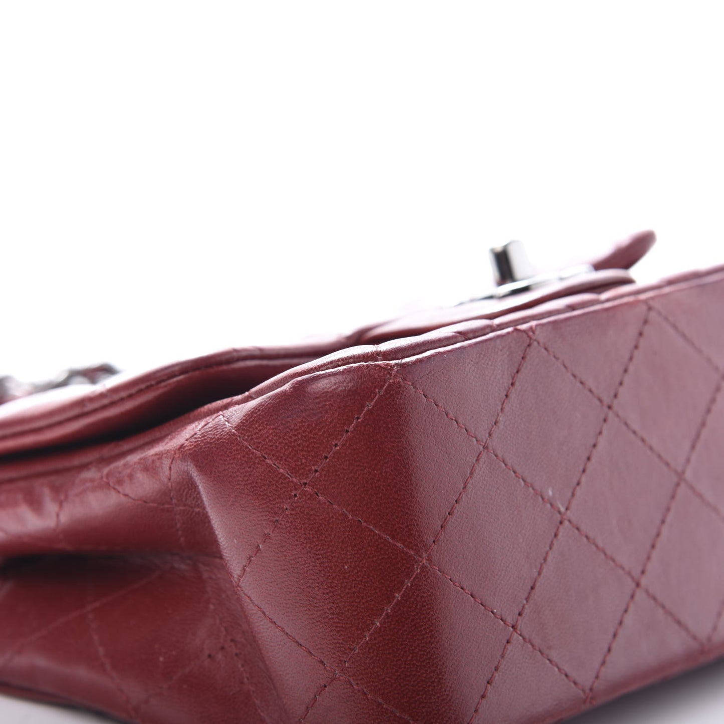 Lambskin Quilted Mini Square Flap Burgundy
