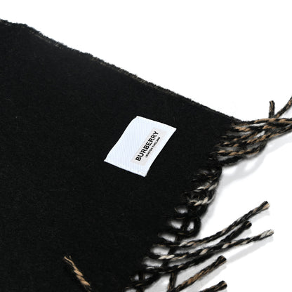 Burberry Cashmere Giant Check Fringe Scarf  Archive Beige Black 3 of 4
