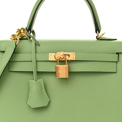Hermes Epsom Kelly Sellier 25 Vert Criquet 8 of 11