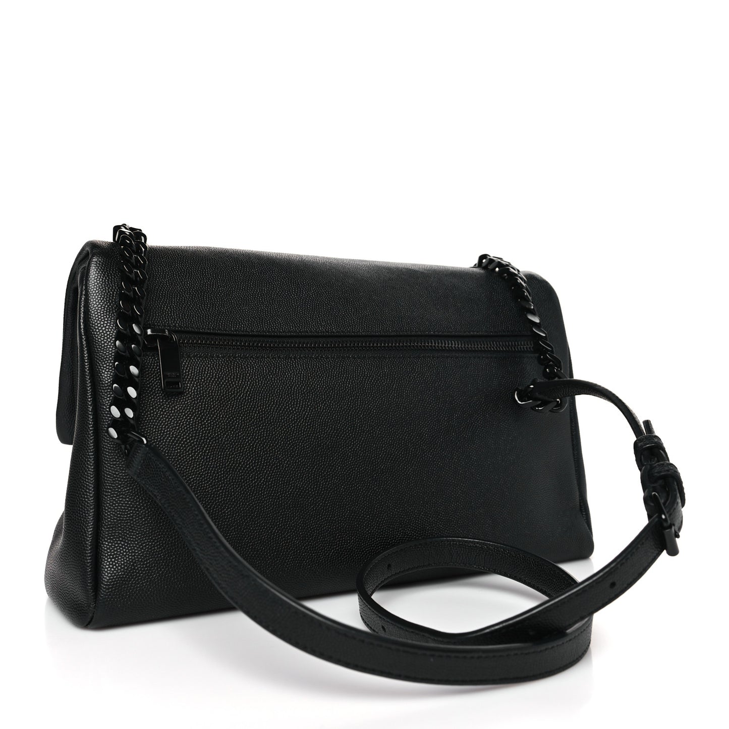 Grain De Poudre Medium West Hollywood Monogram Fold-Over Black