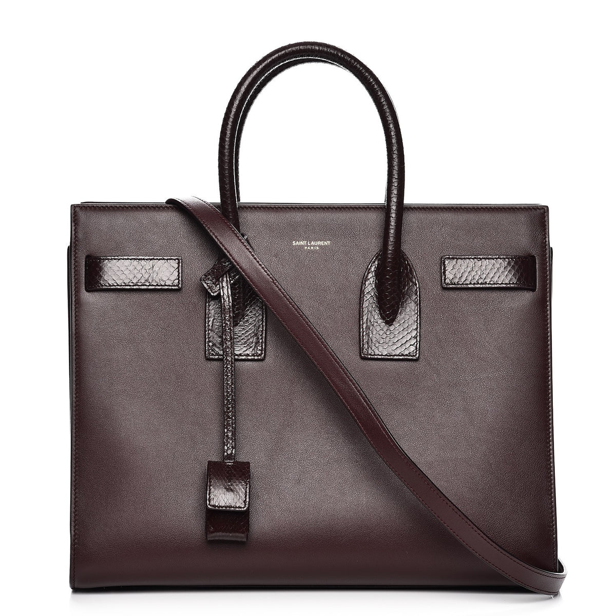 Calfskin Python Small Sac De Jour Burgundy