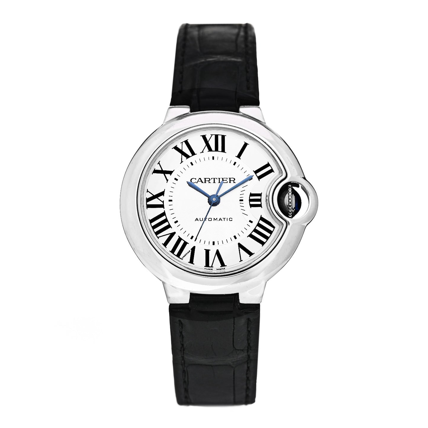 Stainless Steel Alligator 33mm Ballon Bleu De Cartier Automatic Watch
