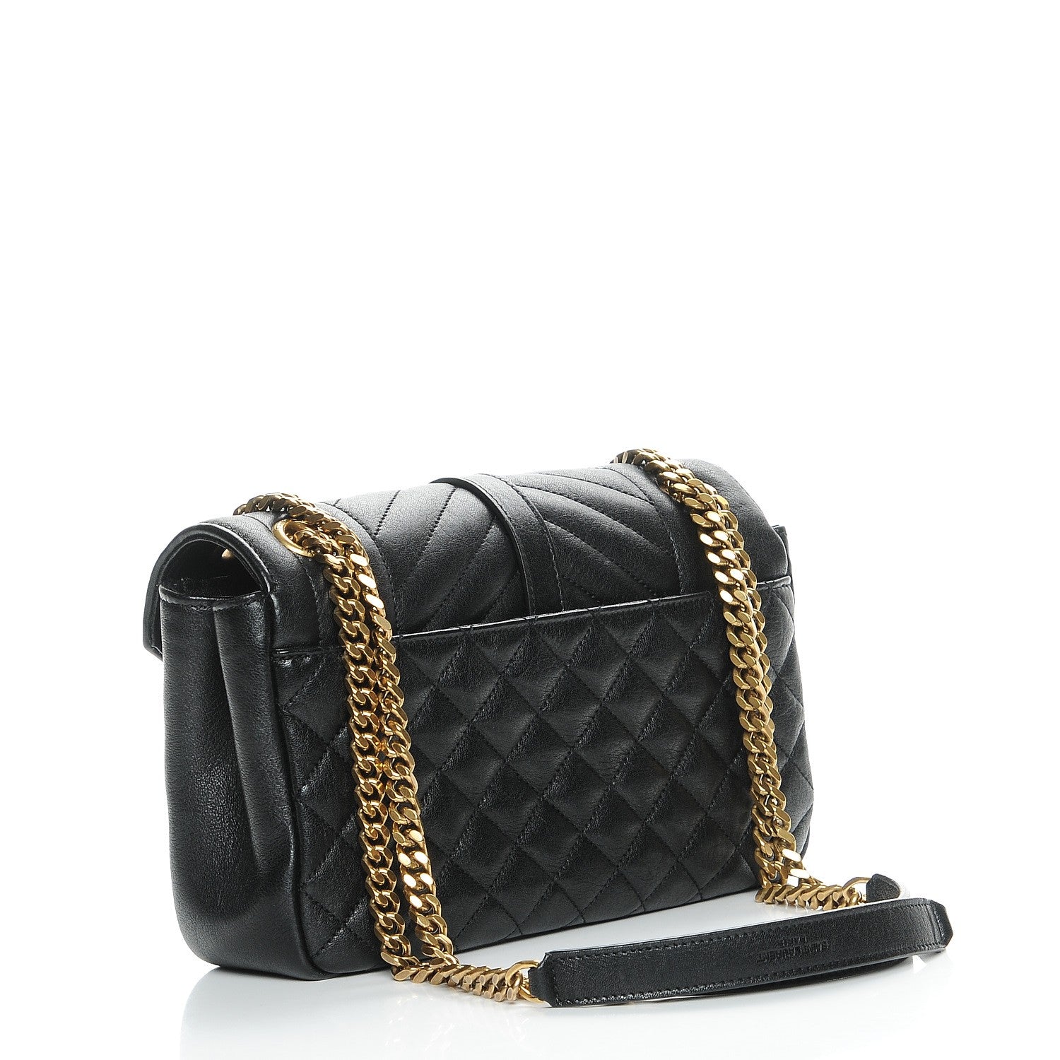 Saint Laurent Sheepskin Tri-Quilt Monogram Medium College Bag Black 3 of 7