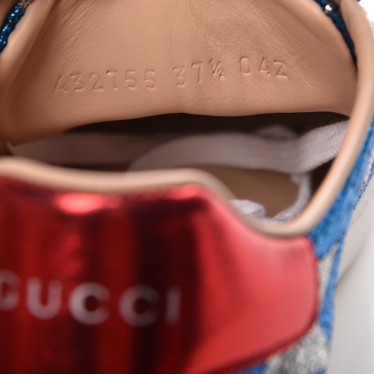 Gucci Lurex Starry Sky Sylvie Web New Ace Sneakers 37.5 Bluette Silver 6 of 7