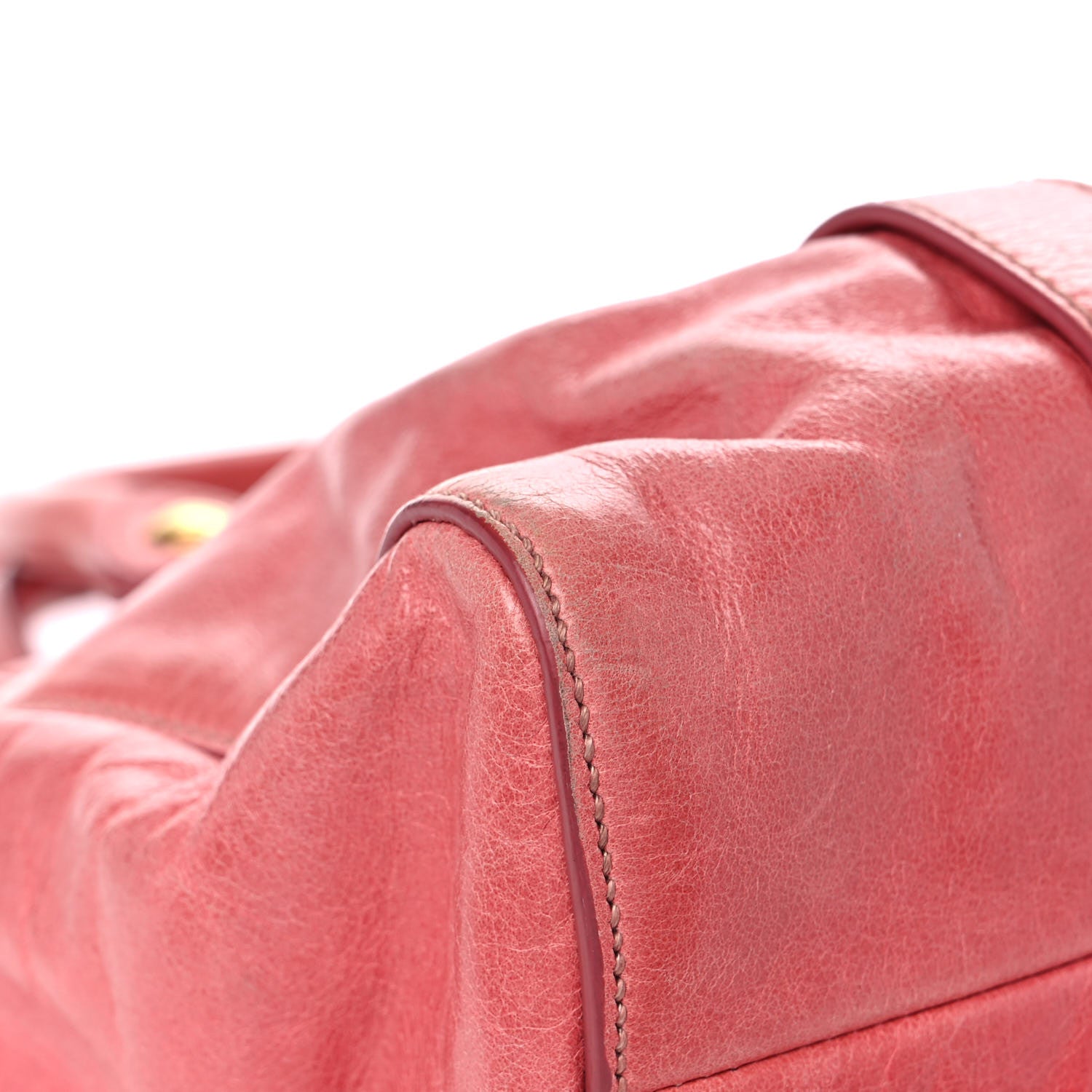 Miu Miu Vitello Lux Gathered Tote Rosa 8 of 26