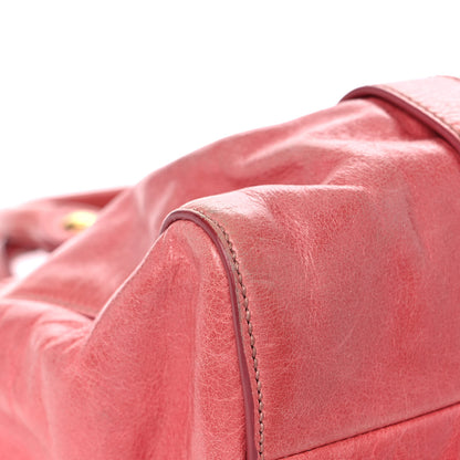 Miu Miu Vitello Lux Gathered Tote Rosa 8 of 26