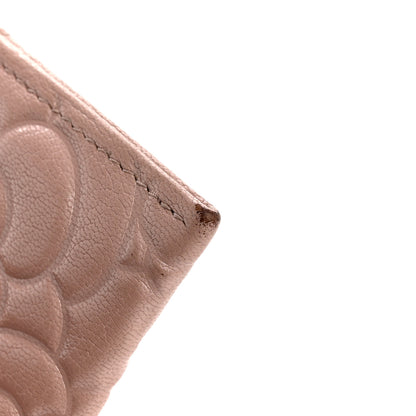 Chanel Goatskin Camellia Embossed Card Holder Light Pink 9 of 13
