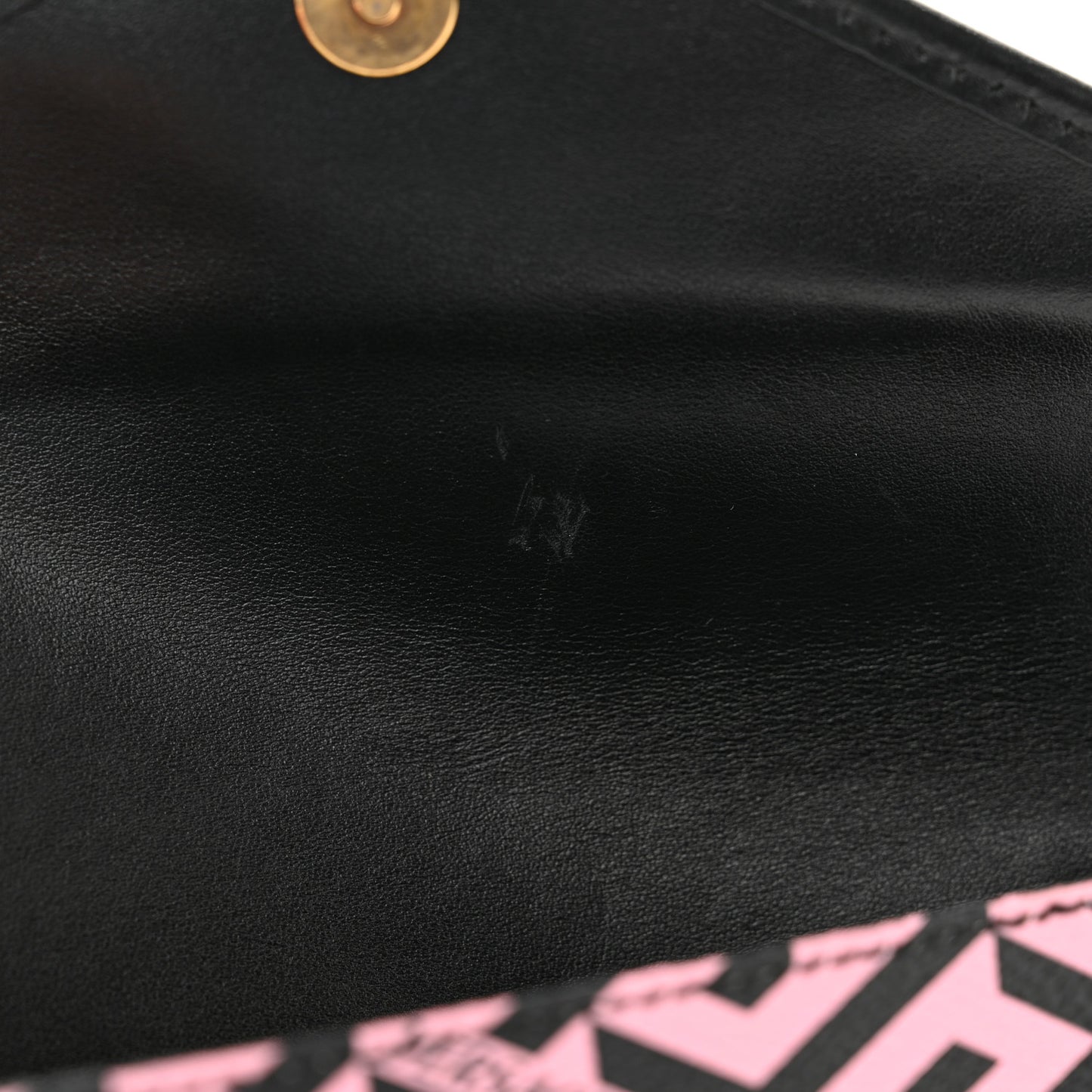 Coated Canvas La Greca Signature Wallet On Chain Black Pink