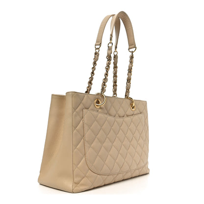 Chanel Caviar Quilted Grand Shopping Tote GST Beige 3 of 10