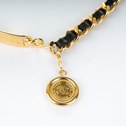 Chanel Lambskin Chain 31 Rue Cambon Medallion Belt Gold Black 5 of 6