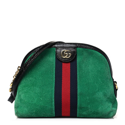 Gucci Suede Patent GG Web Small Ophidia Dome Shoulder Bag New Shamarock Black 1 of 8