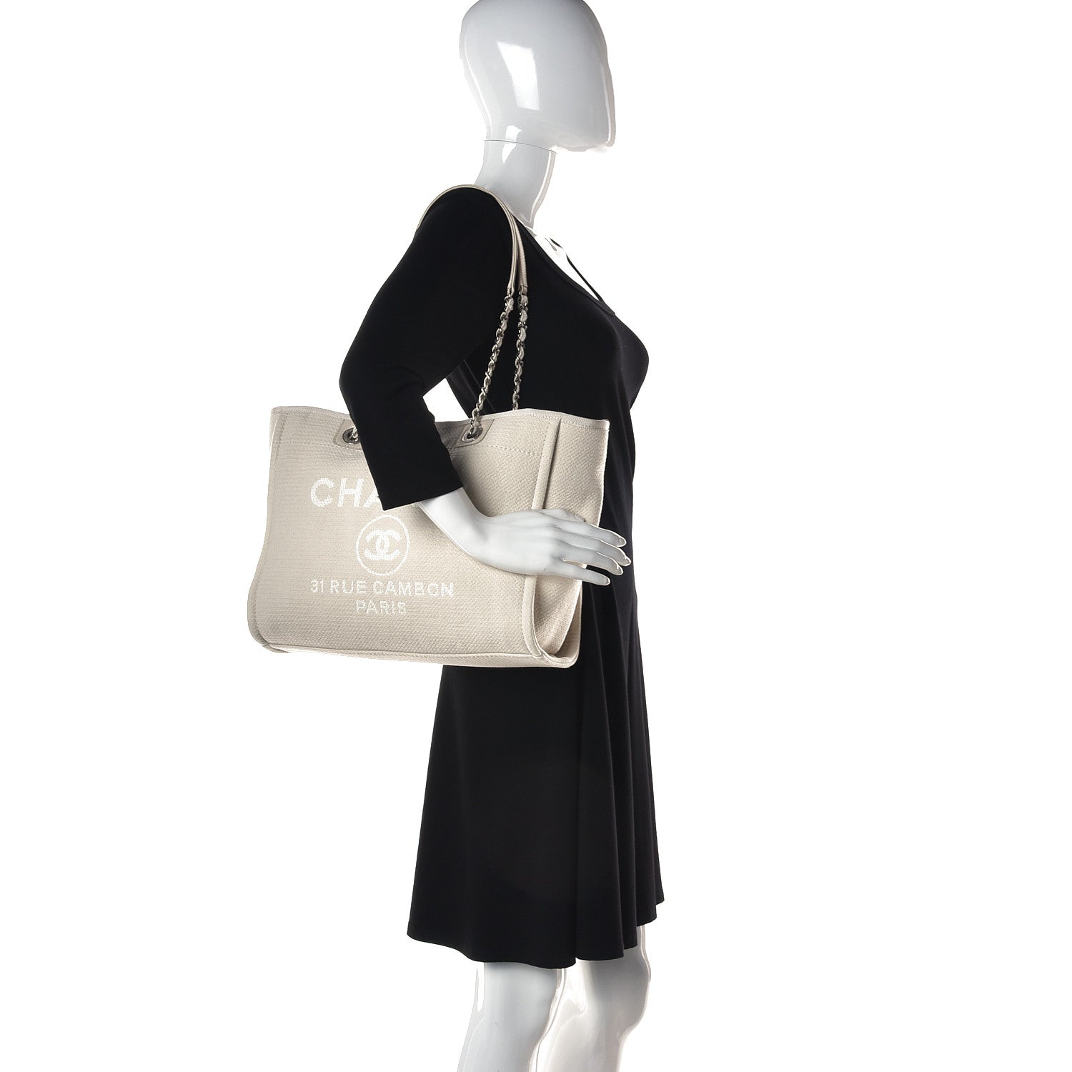 Chanel Mixed Fibers Small Deauville Tote White 2 of 11
