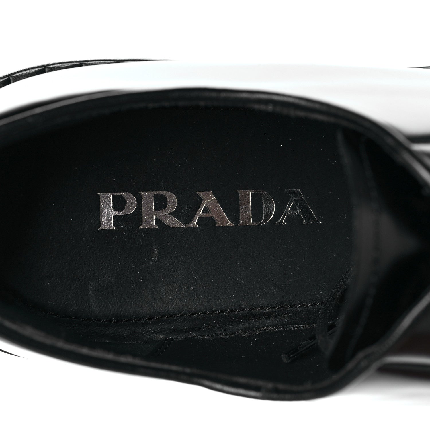 Prada Spazzolato Lace Up 50mm Loafers 39.5 Black 7 of 7