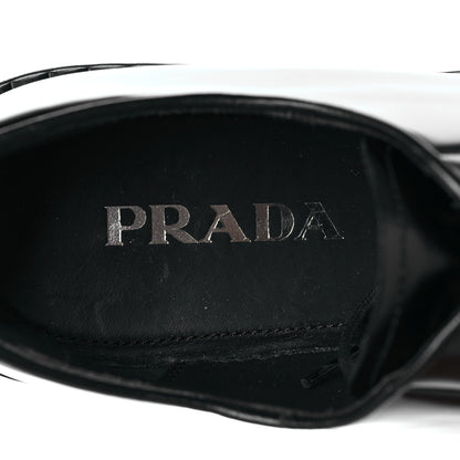 Prada Spazzolato Lace Up 50mm Loafers 39.5 Black 7 of 7
