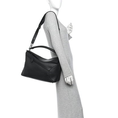Loewe Grained Calfskin Large Puzzle Bag Black 2 of 9