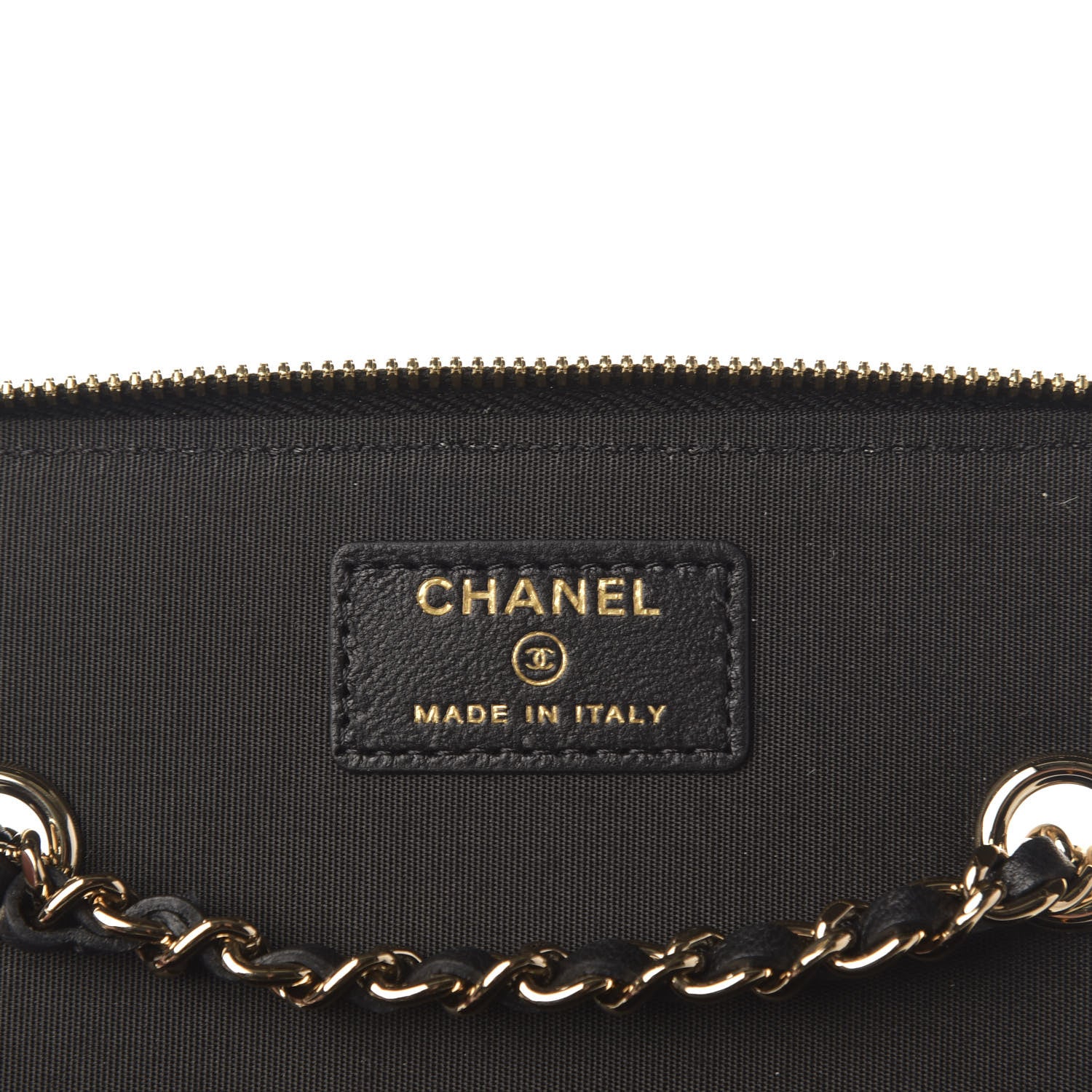 Chanel Raffia Jute Striped Small Vanity Case With Chain Black Beige 6 of 10