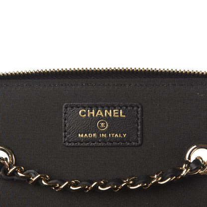 Chanel Raffia Jute Striped Small Vanity Case With Chain Black Beige 6 of 10
