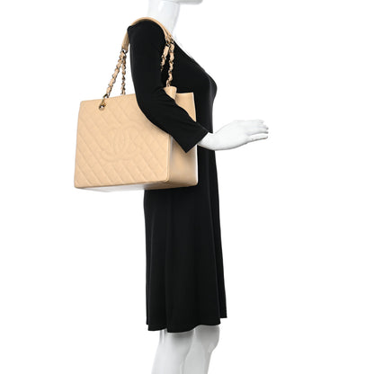 Chanel Caviar Quilted Grand Shopping Tote GST Beige 2 of 16
